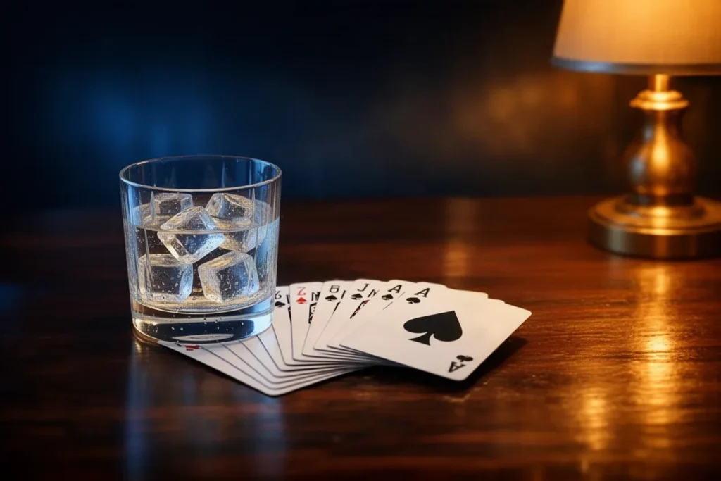 Ảnh minh hoạ ly nước và bài cho mục kinh nghiệm game bài HB88