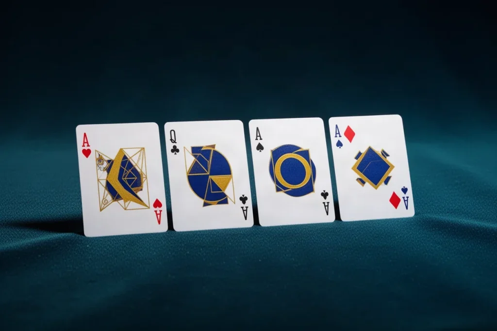 Ảnh minh hoạ bốn quân bài ngửa cho mục luật chơi game bài HB88